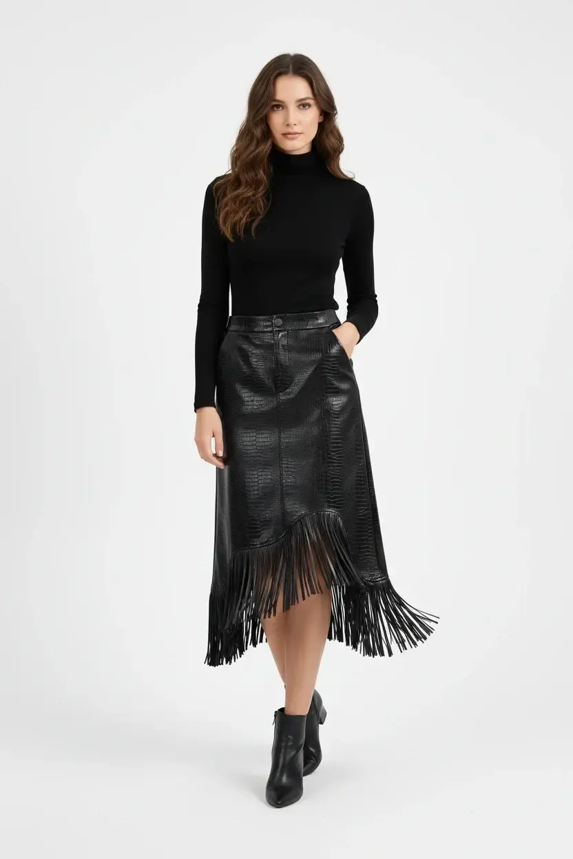 «ASD» leather skirt