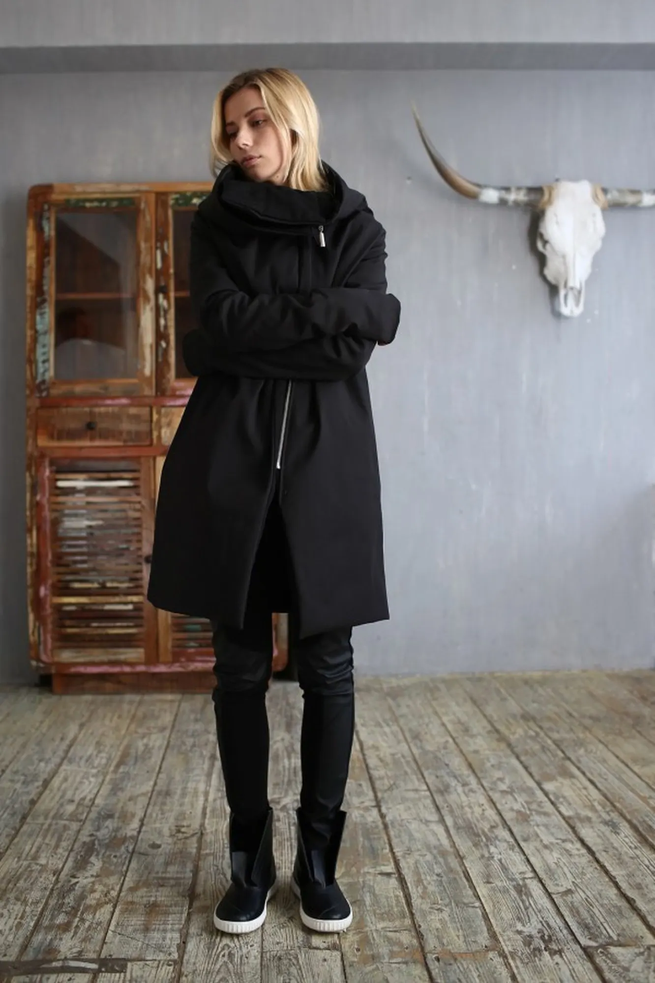 Пуховик "Wrap Black" — 3
