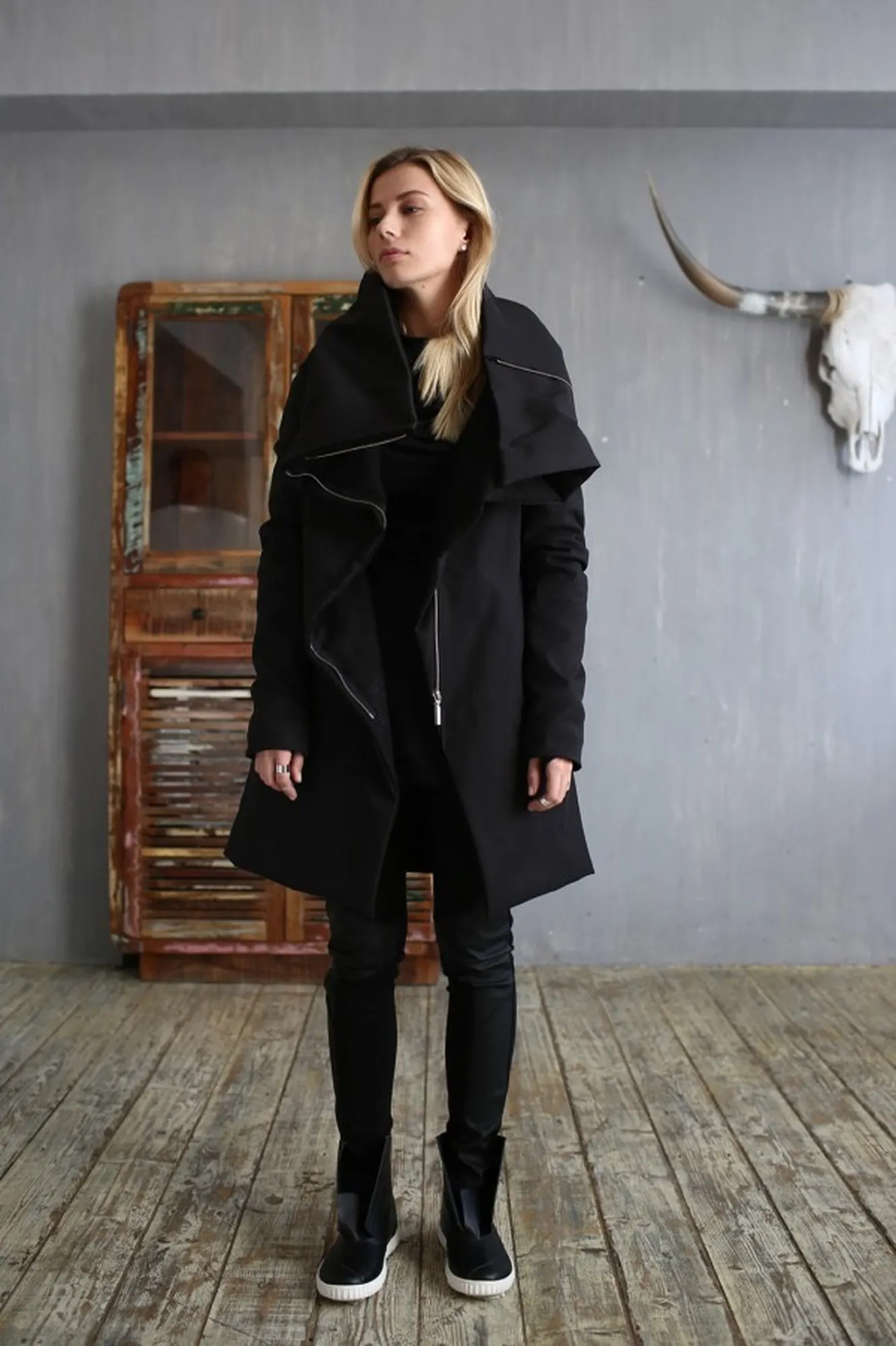 Пуховик "Wrap Black" — 7