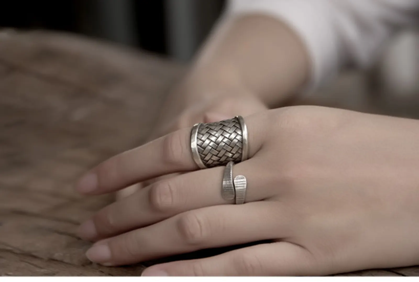 Серебряное кольцо I Want "Переплет" — 2