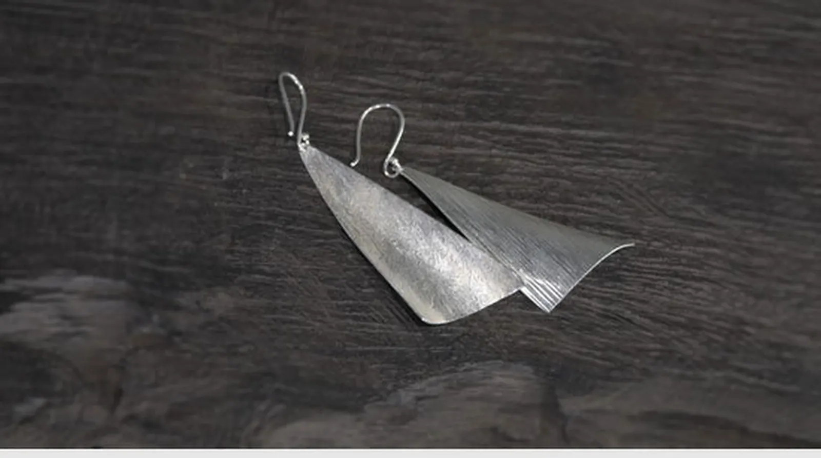 Серебряные серьги I Want "Треугольник" — 2