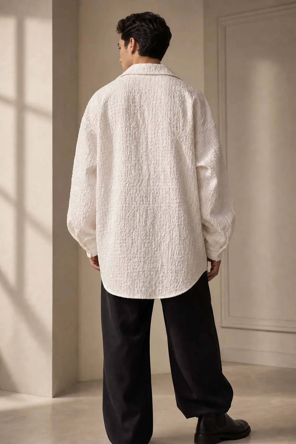 Свободная рубашка из жатой ткани «GROX» — 2