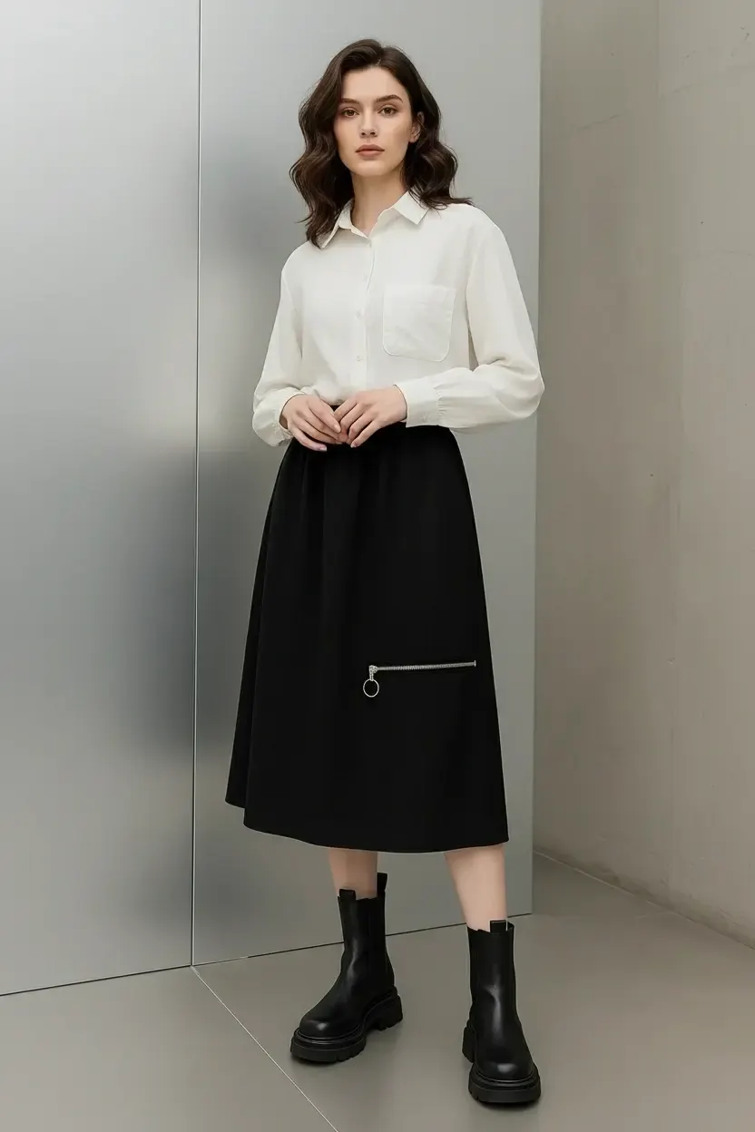 Women's «XETY» zip skirt